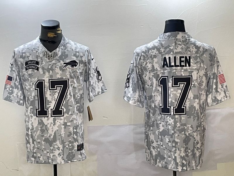 Men Buffalo Bills #17 Allen Nike Arctic Camo 2024 Salute to Service Limited NFL Jersey